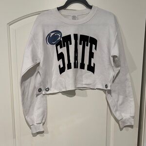 White STATE Cropped Sweatshirt